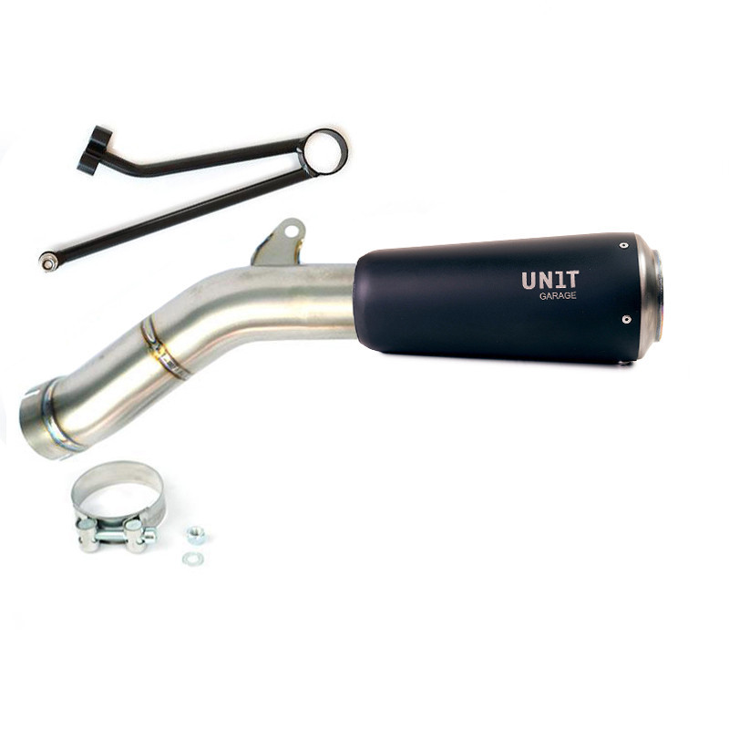Titanium rear silencer + bracket for R nineT, black titanium - L'atelier Bleu Motostore