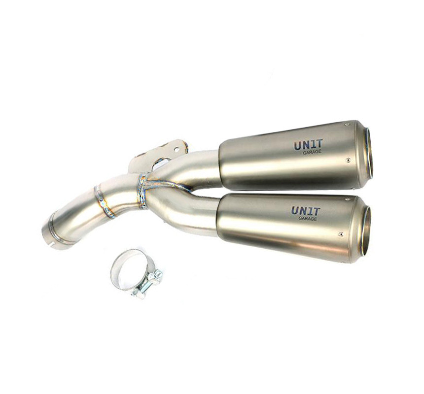 Silencieux double bas en titane pour R nineT Titane - L'atelier Bleu Motostore