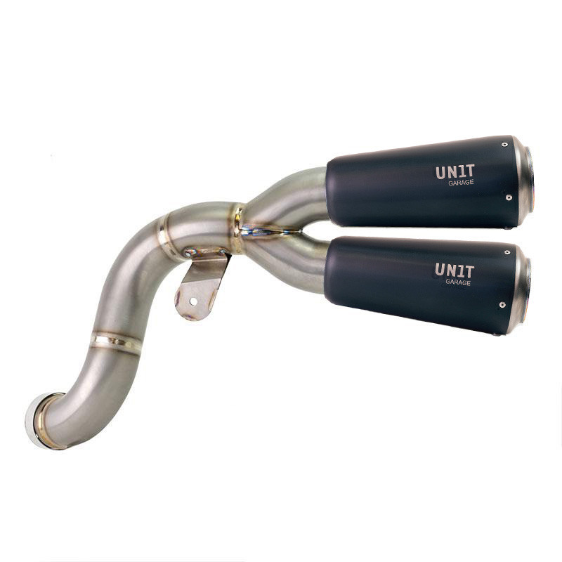 Silencieux double haut en titane pour R nineT Titane noir - L'atelier Bleu Motostore