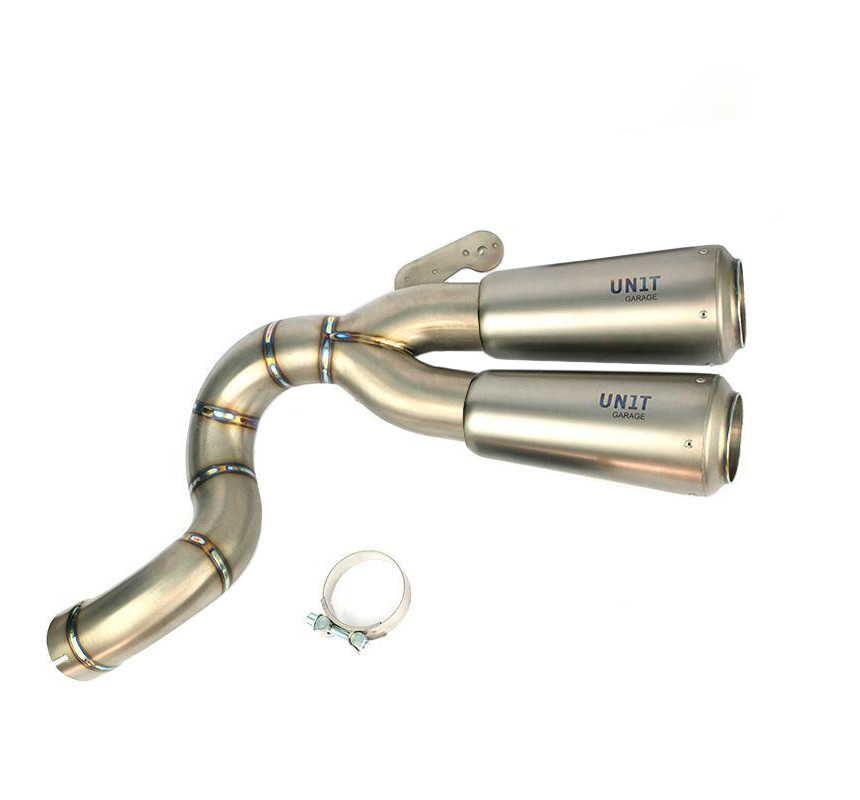 Silencieux double en titane pour R nineT Scrambler Titane - L'atelier Bleu Motostore