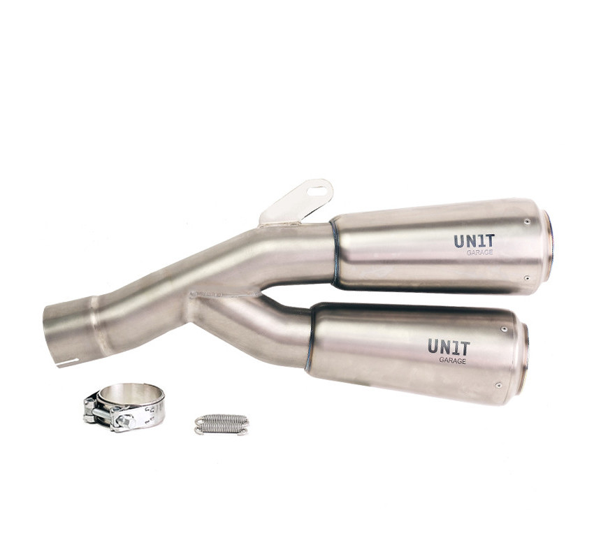 Double silencieux échappement bas en inox pour R 12 nineT Titane - L'atelier Bleu Motostore