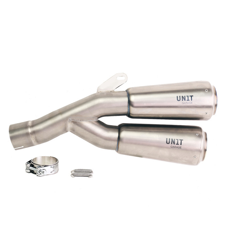 Double silencieux échappement bas en inox pour R 12 nineT Titane - L'atelier Bleu Motostore