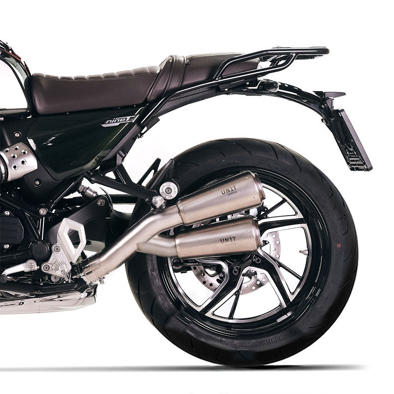  Double silencieux échappement bas en inox pour R 12 nineT Titane - L'atelier Bleu Motostore
