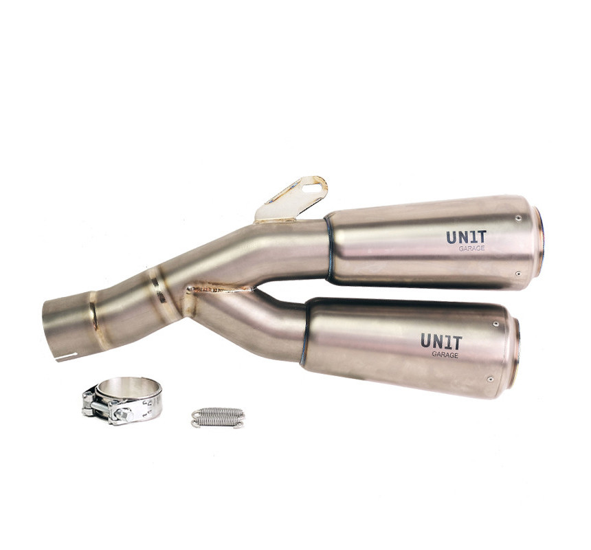 Double silencieux échappement bas en titane pour R 12 nineT Titane - L'atelier Bleu Motostore