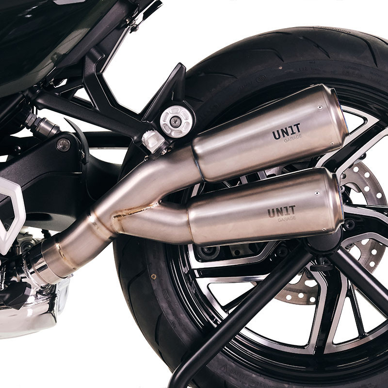  Double silencieux échappement bas en titane pour R 12 nineT Titane - L'atelier Bleu Motostore
