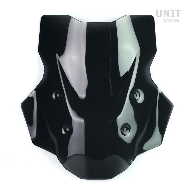 L-size wind deflector (without radar) with deflectors for the R 1300GS, Smoked Black – L'atelier Bleu Motostore