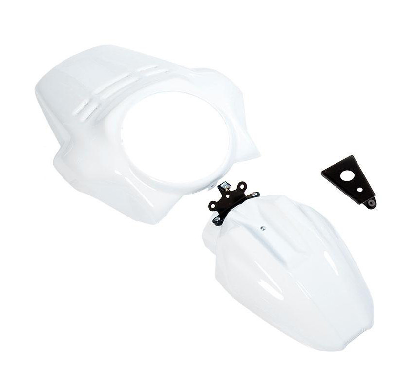Fenouil fork crown + front mudguard for R nineT Urban GS White Lightweight – L'atelier Bleu Motostore