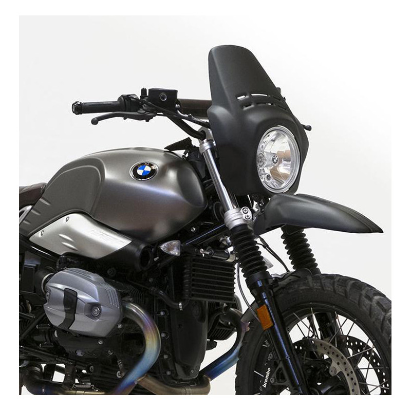 Fenouil fork crown + front mudguard for the R nineT Scrambler and Pure in matt black – L'atelier Bleu Motostore