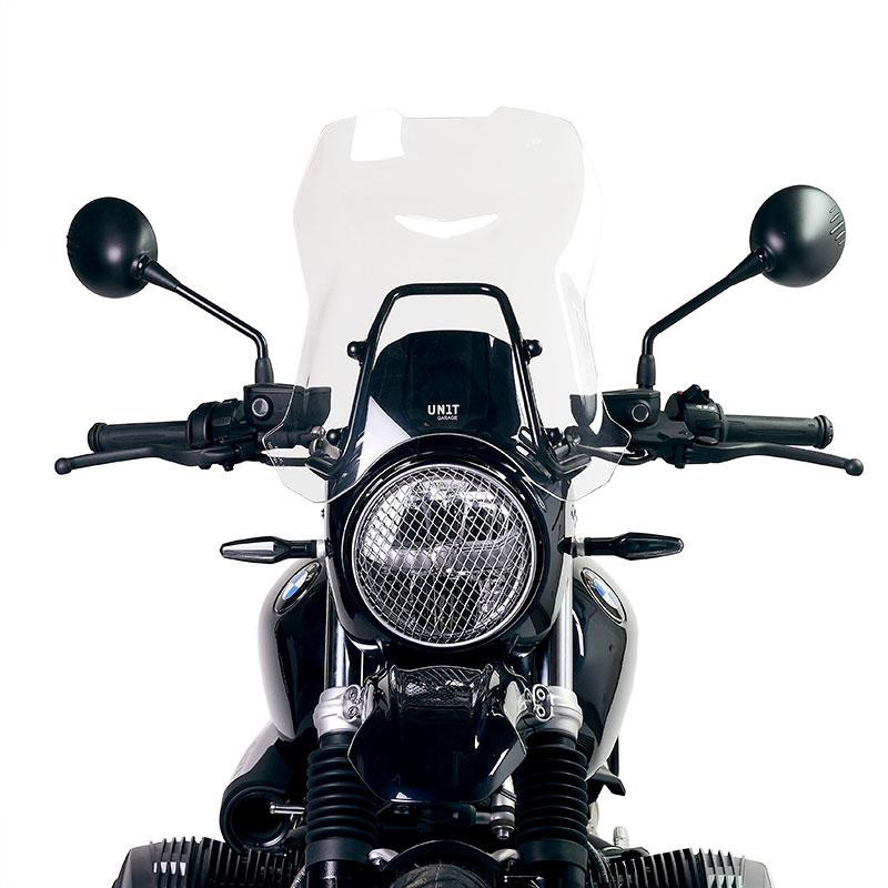  Saute vent XL + support GPS pour R nineT Urban GS Transparent - L'atelier Bleu Motostore