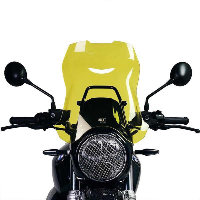  Saute vent XL + support GPS pour R nineT Urban GS Jaune - L'atelier Bleu Motostore