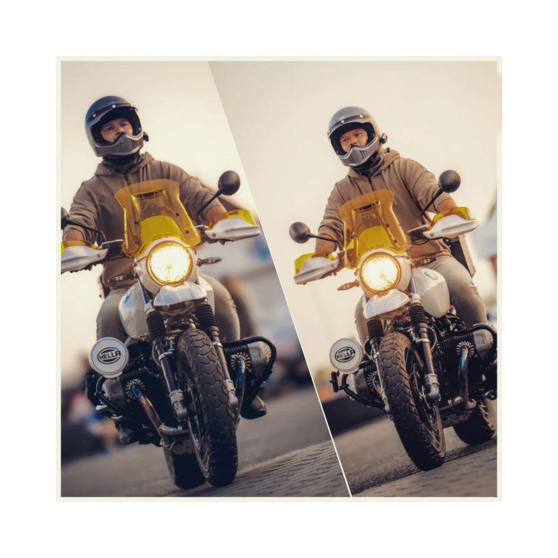  Saute vent + support GPS pour R nineT Urban GS Jaune - L'atelier Bleu Motostore