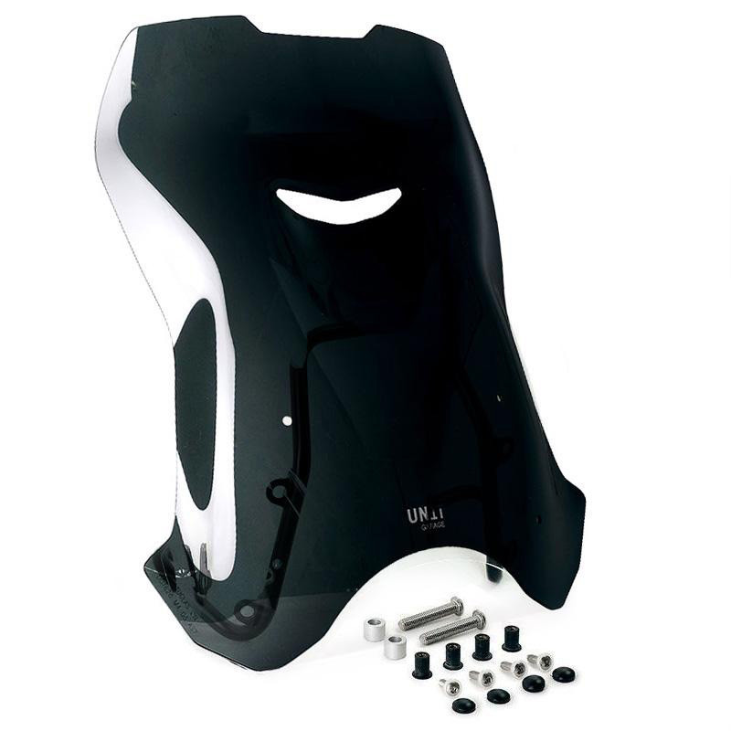 Saute vent XL + support GPS pour R nineT Noir Fumé - L'atelier Bleu Motostore