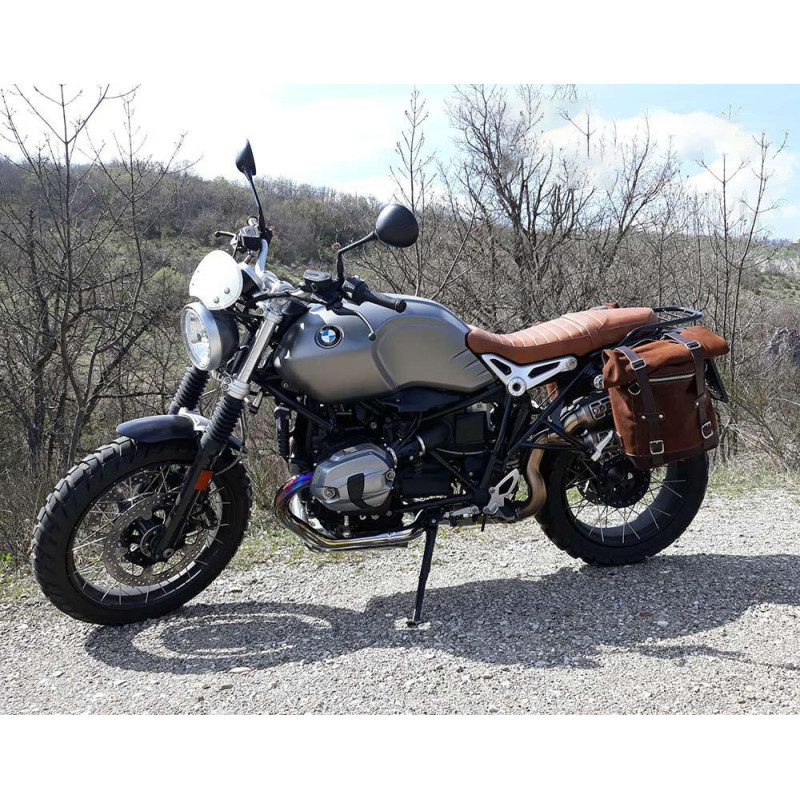 Leather side panniers + mounts for the R nineT – L'atelier Bleu Motostore