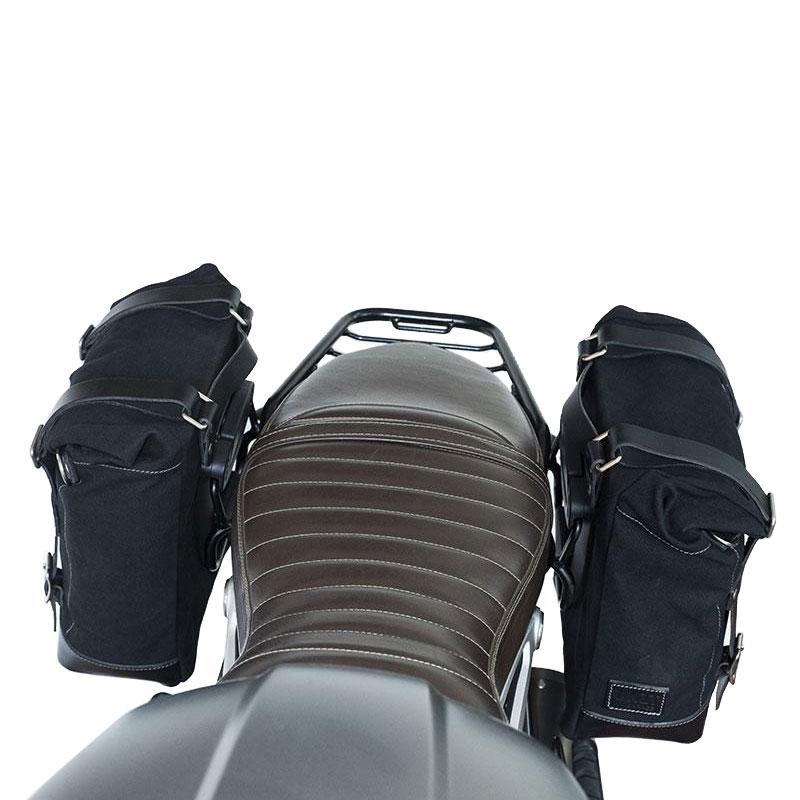 Leather side panniers + brackets (symmetrical) R nineT - L'atelier Bleu Motostore