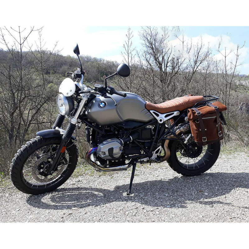  Sacoches latérales Scram en cuir 22L-30L + supports R nineT - L'atelier Bleu Motostore