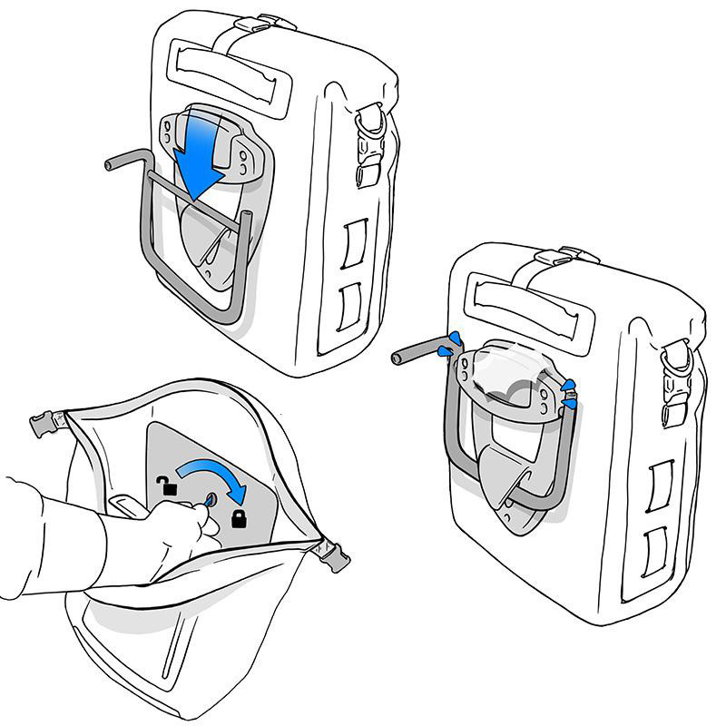 Khali TPU side panniers + brackets for the R nineT – L'atelier Bleu Motostore