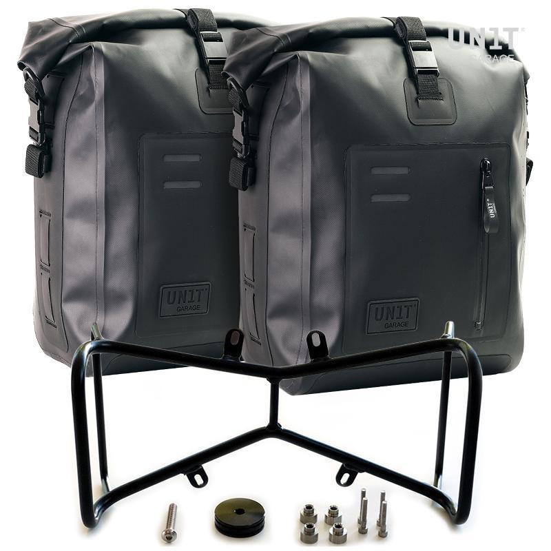 Sacoches latérales Khali en TPU + supports (symétrique) pour R nineT - L'atelier Bleu Motostore