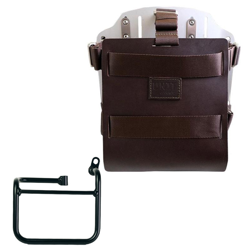 10L–14L leather side pannier holder + right-hand mount for CE 02 – L'atelier Bleu Motostore