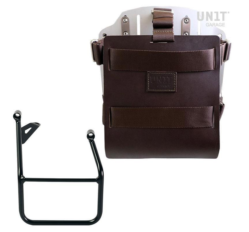 10L–14L leather side pannier holder + right-hand bracket for the R 1300GS – L'atelier Bleu Motostore