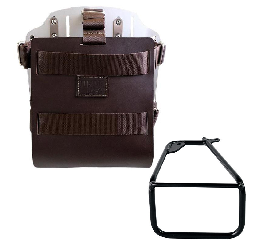 10L–14L leather side pannier holder + left-hand bracket for the R 12 nineT – L'atelier Bleu Motostore