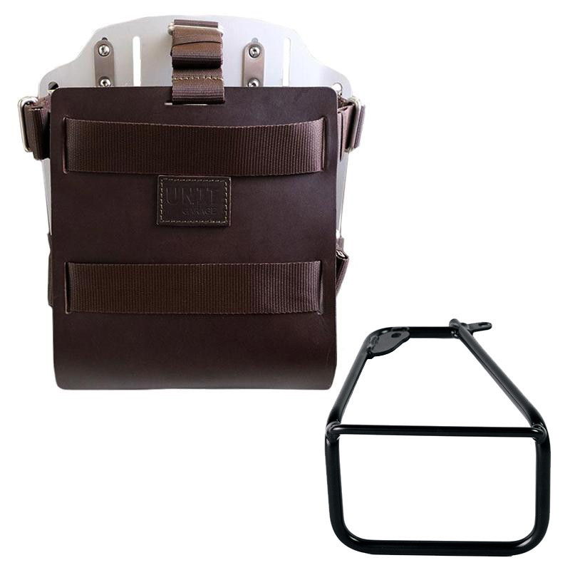 10L–14L leather side pannier holder + left-hand bracket for the R 12 nineT – L'atelier Bleu Motostore