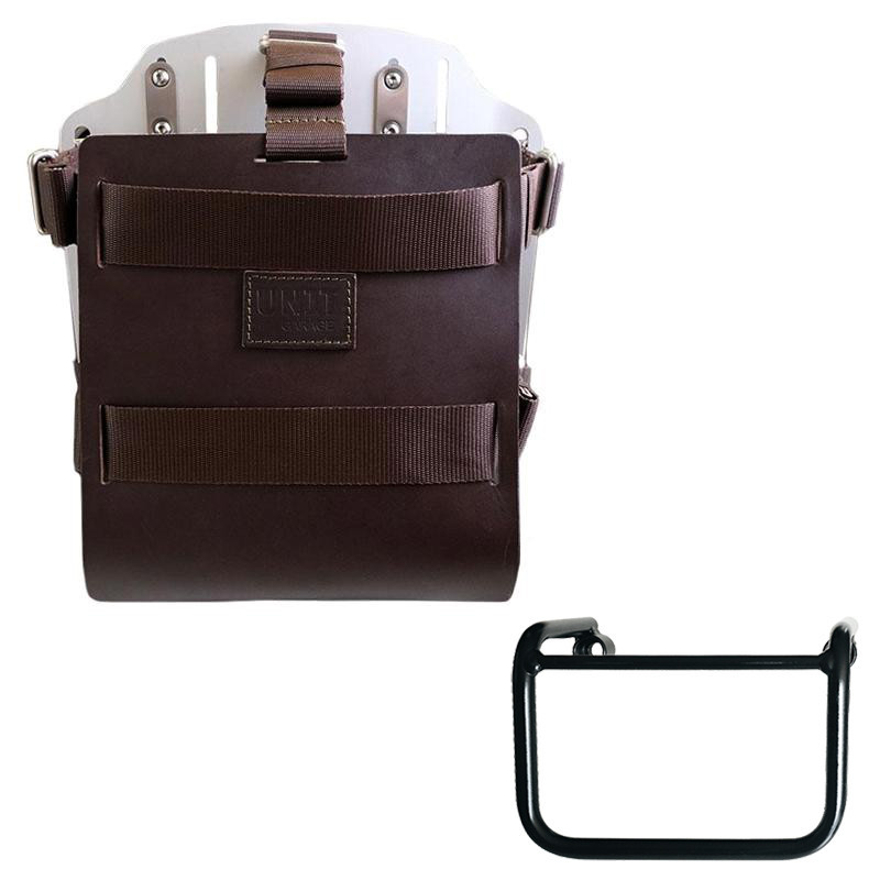 10L–14L leather side pannier holder + left-hand bracket for the R 12 – L'atelier Bleu Motostore