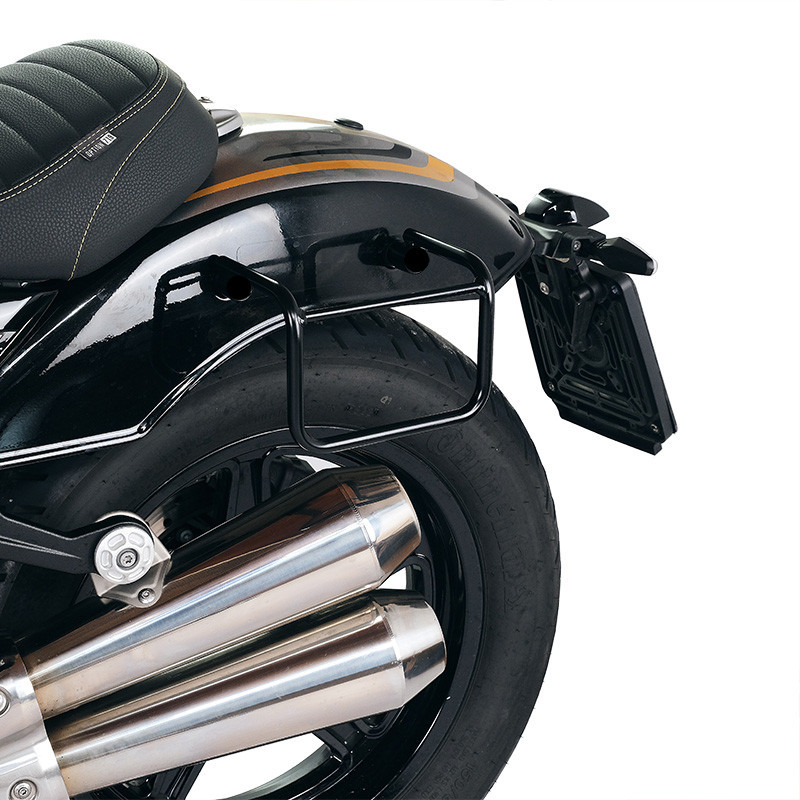 10L–14L leather side pannier holder + left-hand bracket for the R 12 – L'atelier Bleu Motostore