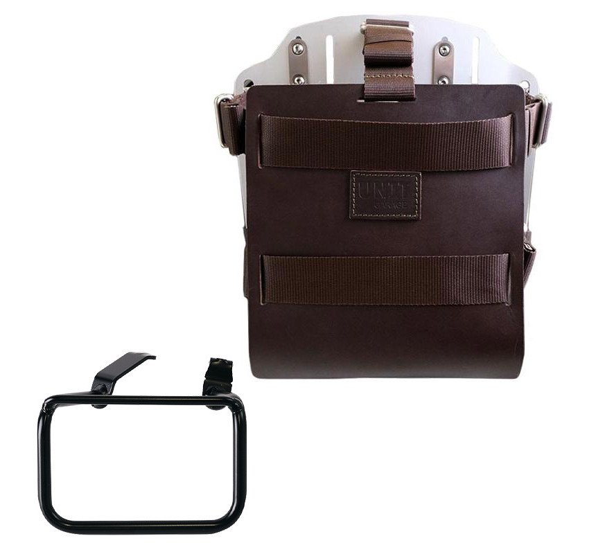 10L–14L leather side pannier holder + right-hand bracket for R 12 G/S – L'atelier Bleu Motostore