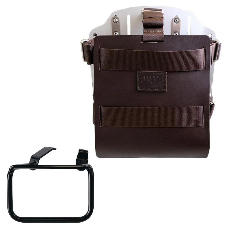 Porte-sacoche latéral en cuir 10L-14L + support droit pour R 12 G/S - L'atelier Bleu Motostore