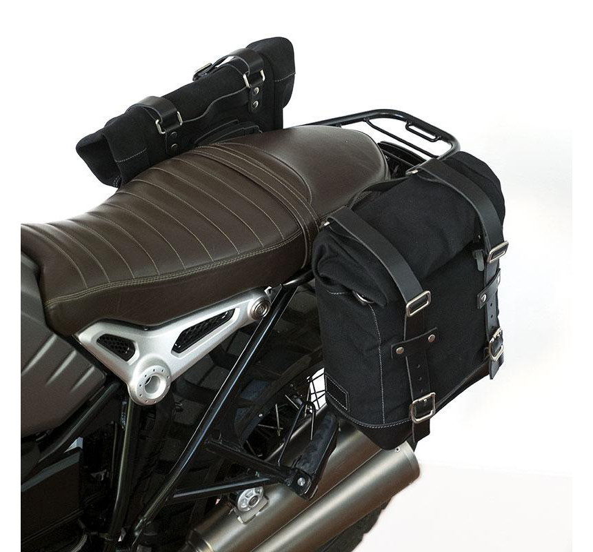  Sacoches latérales en toile 20L-28L + supports (symétrique) pour R nineT - L'atelier Bleu Motostore