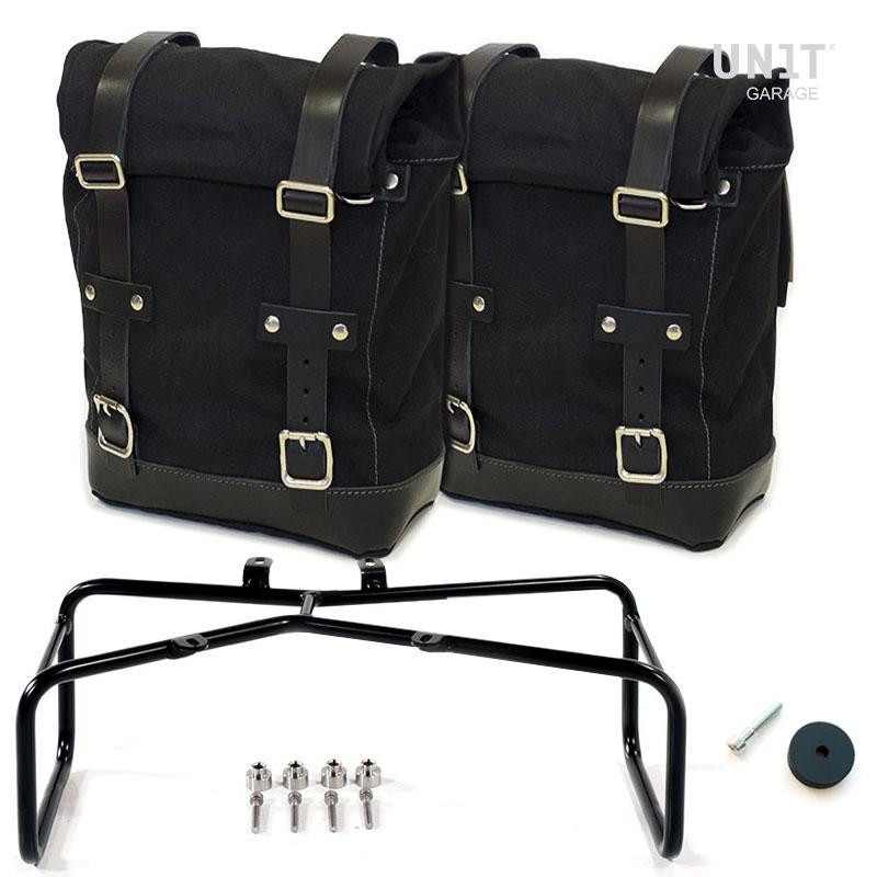 Canvas side panniers + mounts for the R nineT Black - L'atelier Bleu Motostore