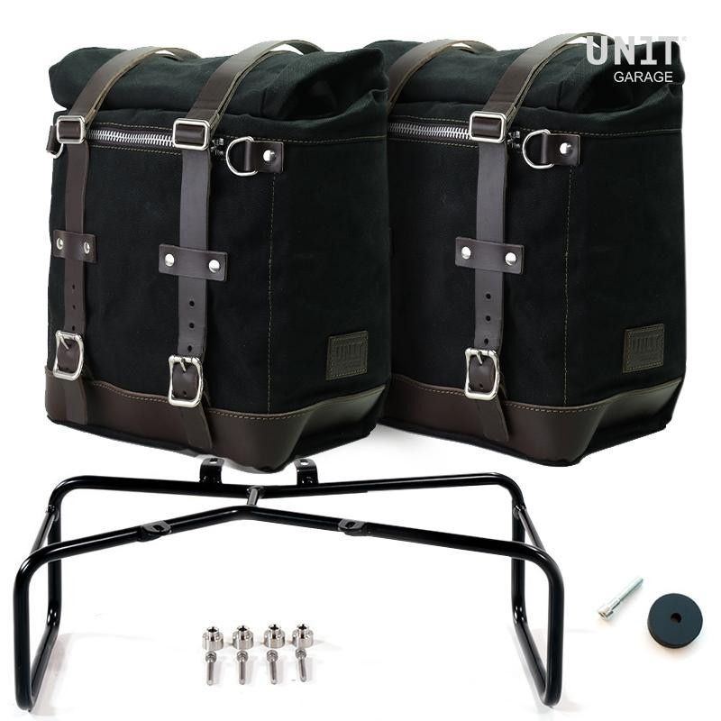 Sacoches latérales Scram 22L-30L + supports R nineT Noir/Marron - L'atelier Bleu Motostore