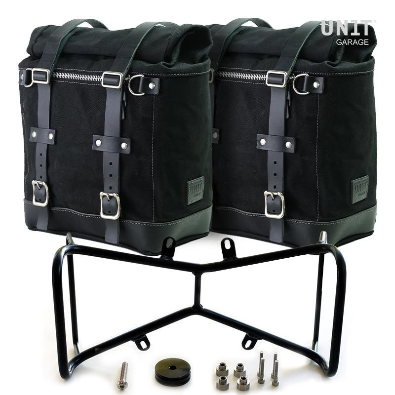 Sacoches latérales Scram en toile 22L-30L + supports (symétrique) R nineT Noir - L'atelier Bleu Motostore