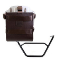 Porte-sacoche latéral en cuir 10L-14L + support gauche pour R 1200GS/GSA et R 1250GS/GSA Cuir marron / Alu