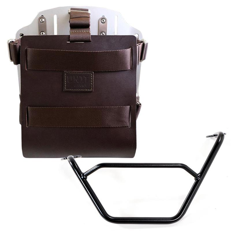 Porte-sacoche latéral en cuir 10L-14L + support gauche pour R 1200GS/GSA et R 1250GS/GSA Cuir marron / Alu