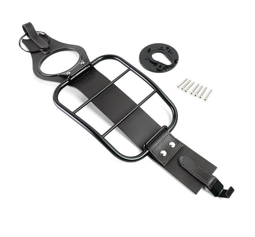 Tank bag holder for R nineT – Black leather – L'atelier Bleu Motostore
