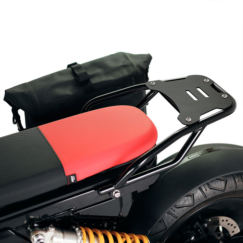 Top case mount for CE 02 – Black aluminium plate – L'atelier Bleu Motostore