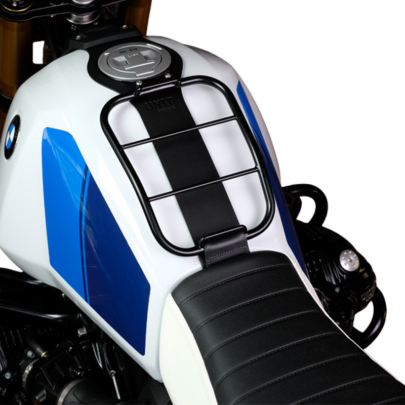 Tank bag mount for R 12 G/S – Black leather – L'atelier Bleu Motostore