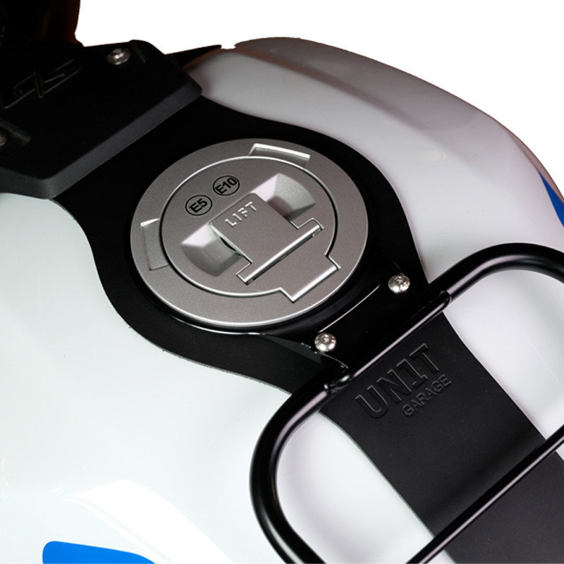  Support sacoche sur réservoir pour R 12 G/S Cuir noir - L'atelier Bleu Motostore