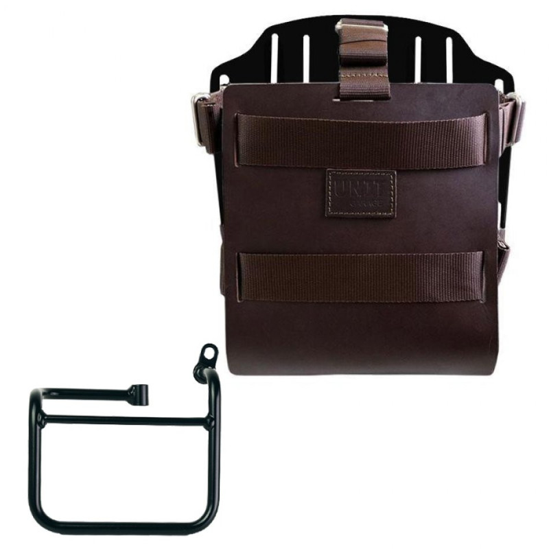 Porte-sacoche latéral en cuir 10L-14L + support gauche pour BMW CE 02