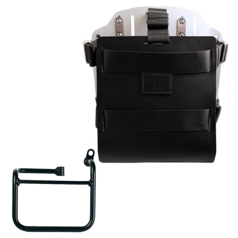 10L–14L leather side pannier holder + left-hand bracket for CE 02