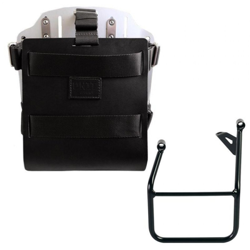 10L–14L leather side pannier holder + left-hand bracket for the R 1300GS