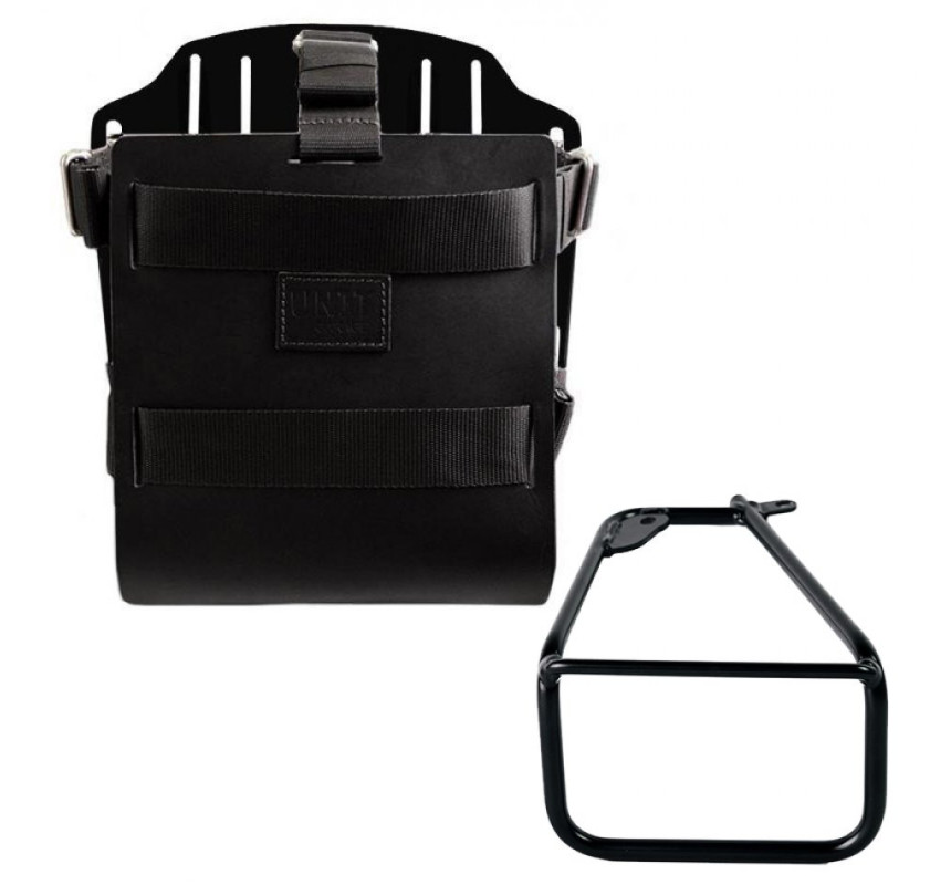 Porte-sacoche latéral en cuir 10L-14L + support droit pour R 12 nineT