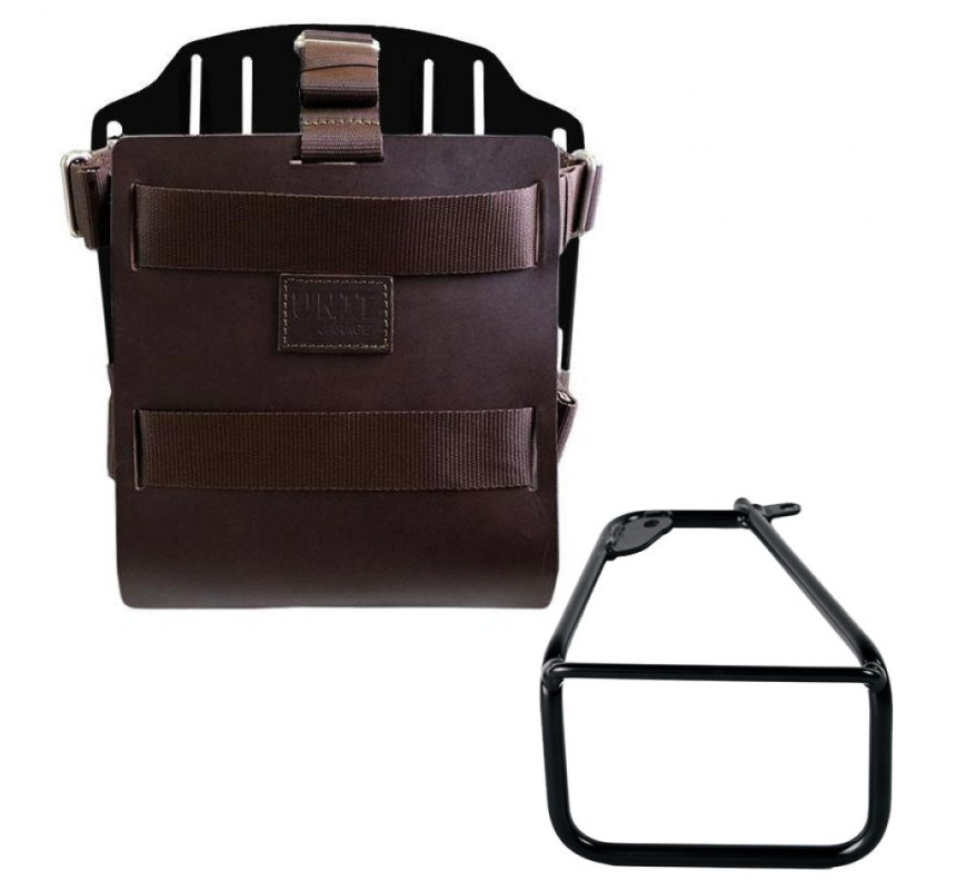 Porte-sacoche latéral en cuir 10L-14L + support gauche pour R 12 nineT