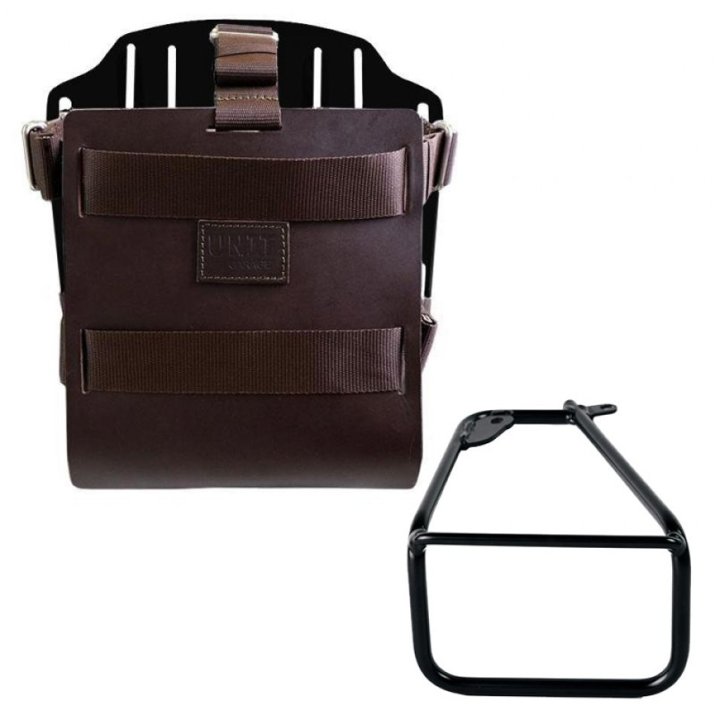 10L–14L leather side pannier holder + left-hand bracket for the R 12 nineT