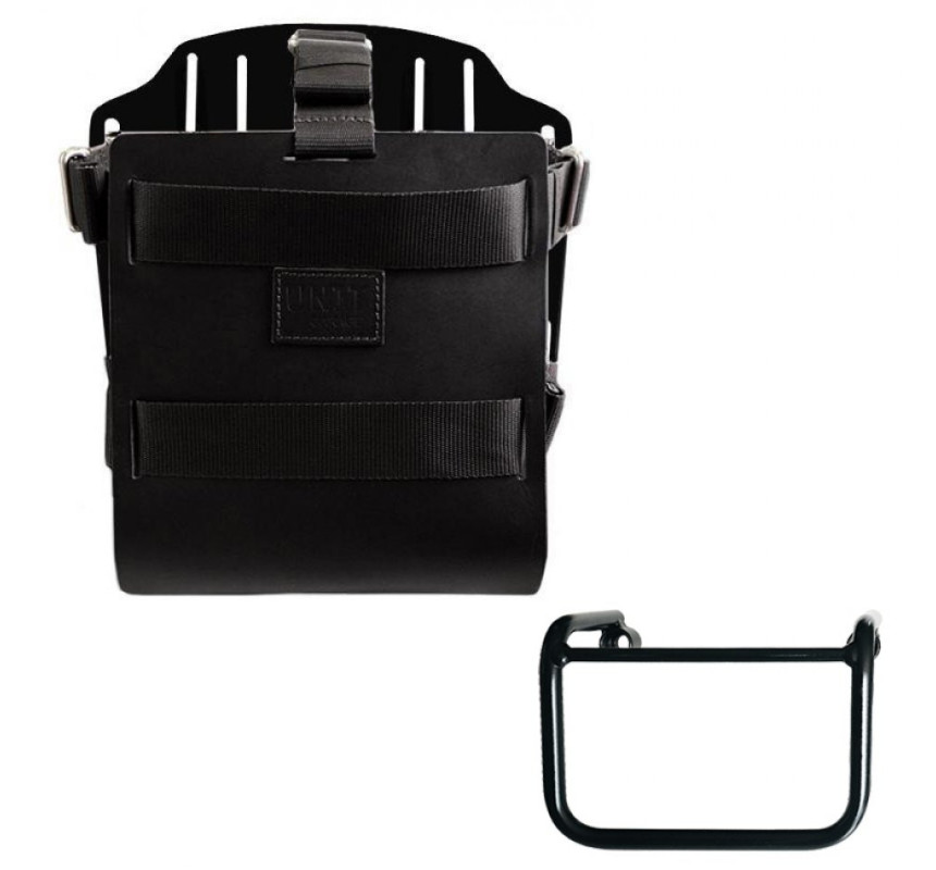 Porte-sacoche latéral en cuir 10L-14L + support droit pour R 12