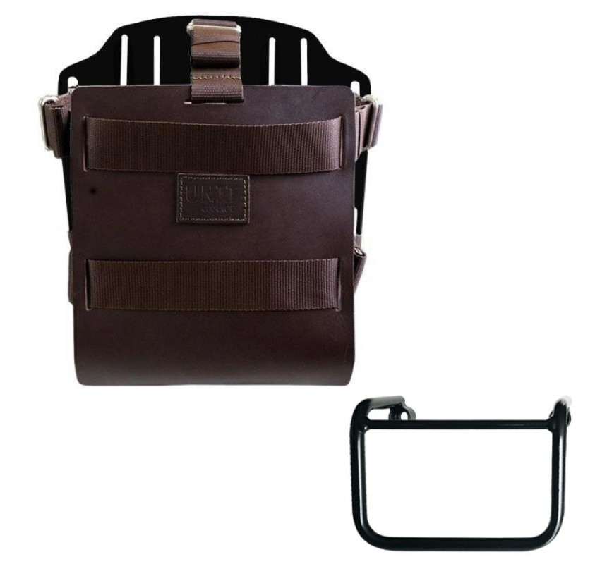 Porte-sacoche latéral en cuir 10L-14L + support gauche pour R 12