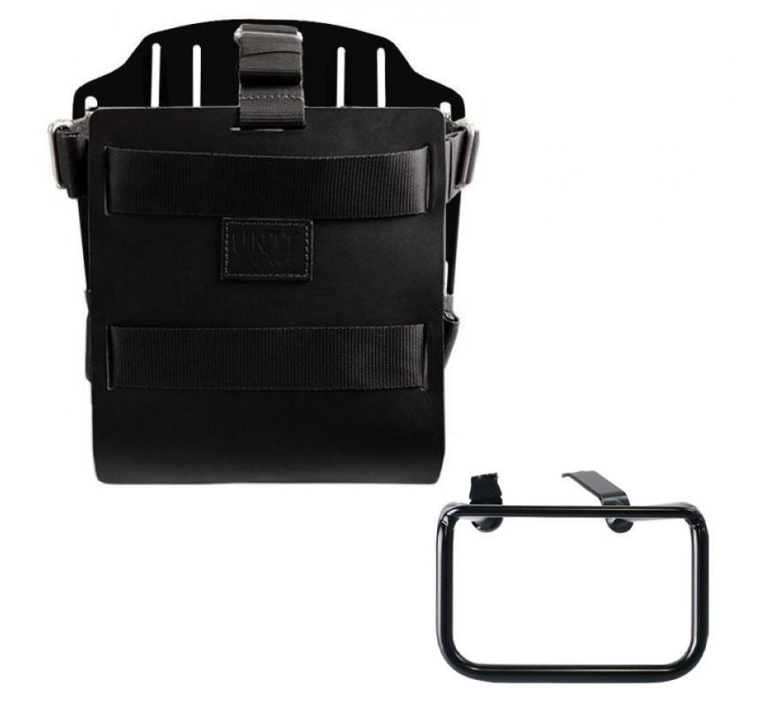 Porte-sacoche latéral en cuir 10L-14L + support droit pour R 12 G/S