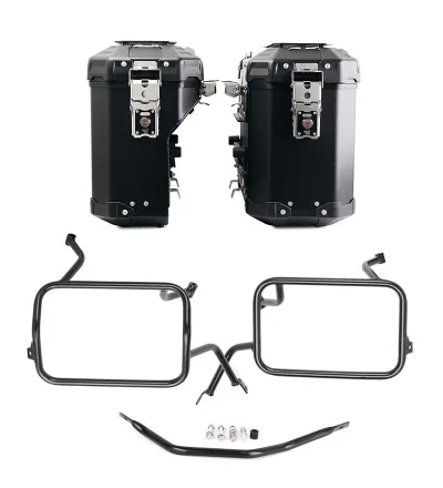 Pair of Atlas aluminium panniers (39L + 32L) + Atlas mounting brackets for the F 450 GS – L'atelier Bleu Motostore