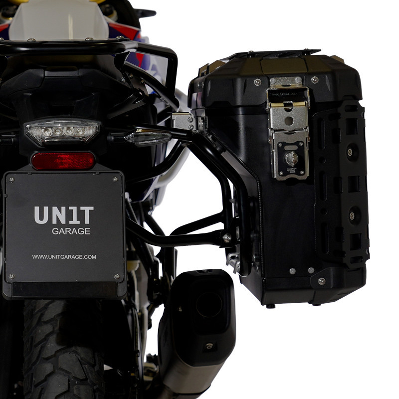  Paire de valises Atlas en aluminium 39L + 32L + supports Atlas pour F 450 GS - L'atelier Bleu Motostore